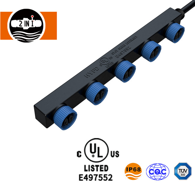 Conector de cable de la prenda impermeable de la forma de 2 Pin F para la iluminación llevada paralela