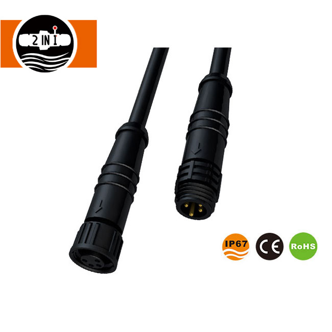 Conector impermeable IP67 de 3 pines